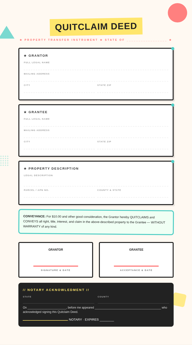 Memphis pop quitclaim deed